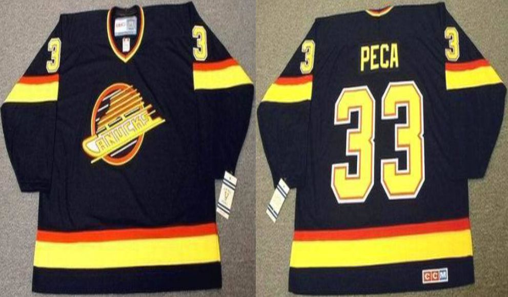 2019 Men Vancouver Canucks 33 Peca Black CCM NHL jerseys